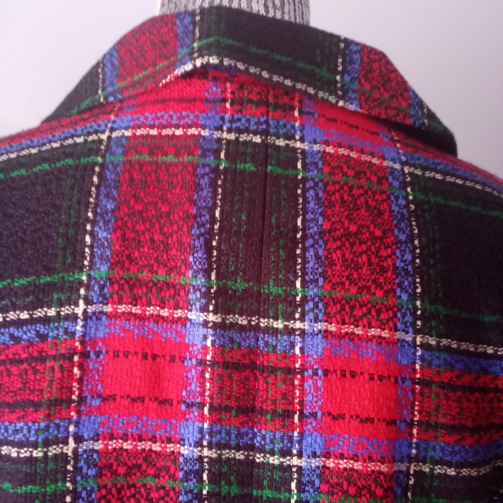 SOLD‼️📪✅Vintage LINEA by Louis Dell'Olio plaid 100% Polyester Blazer - Picture 9 of 16